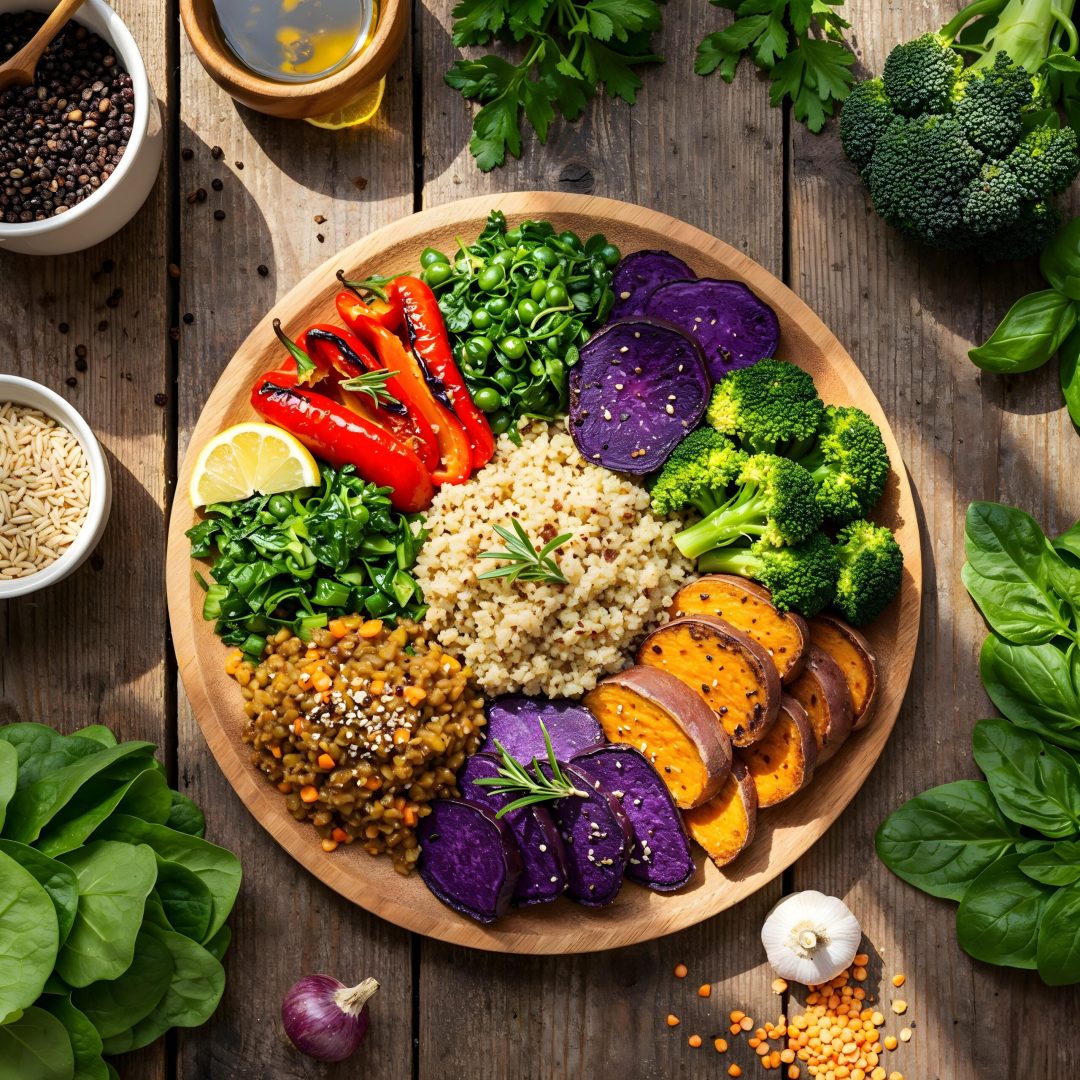 delicious vibrant vegetarian buddha bowl